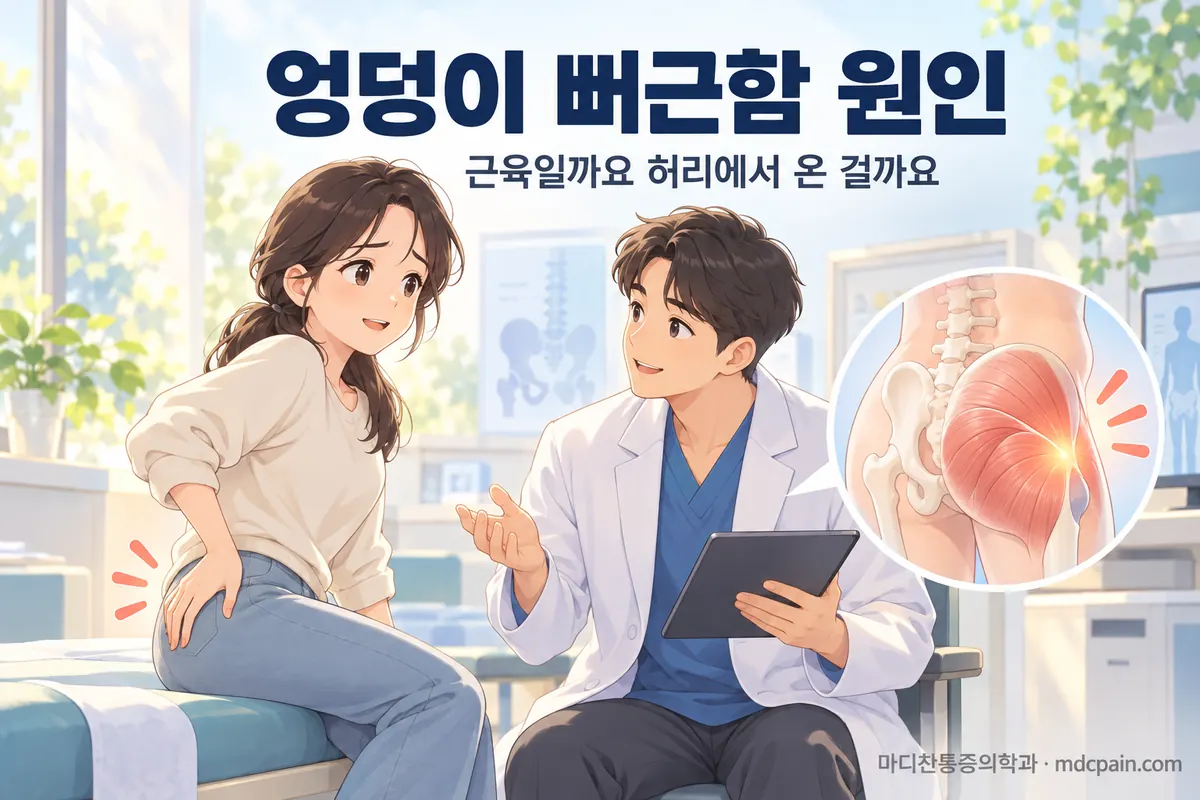 오래 앉았다 일어날 때 엉덩이가 뻐근한 건 근육이 굳어서일까요, 허리에서 내려온 걸까요?