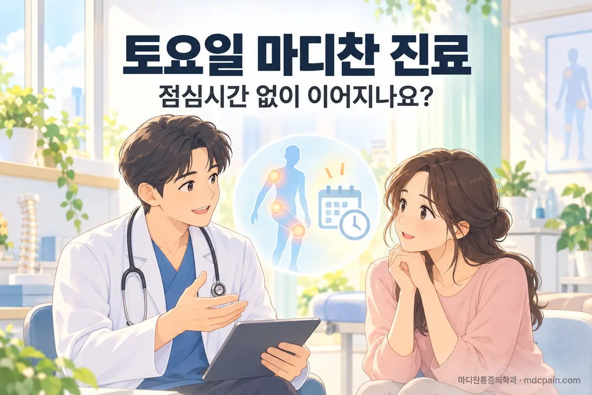 토요일 마디찬 진료, 점심시간 없이 이어지나요?