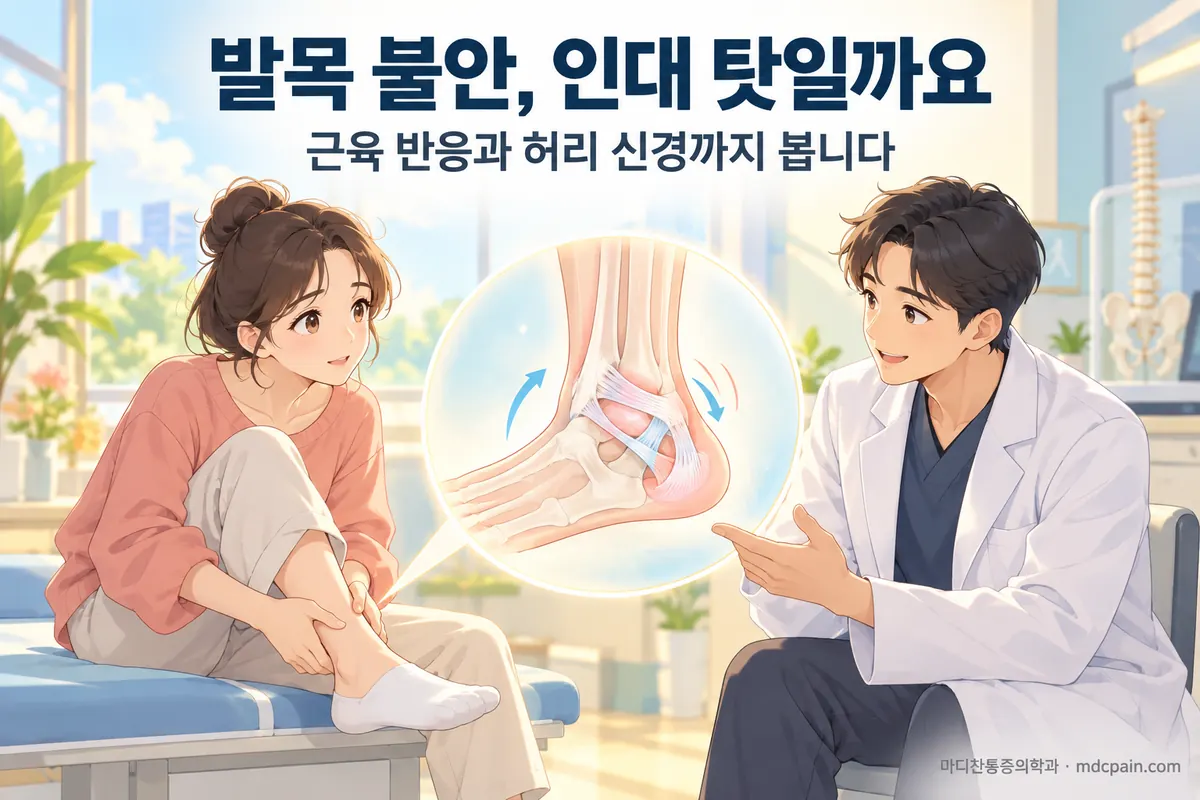 걸을 때 발목이 불안한 건 인대 탓일까요? 근육 반응과 허리 신경까지 함께 봅니다