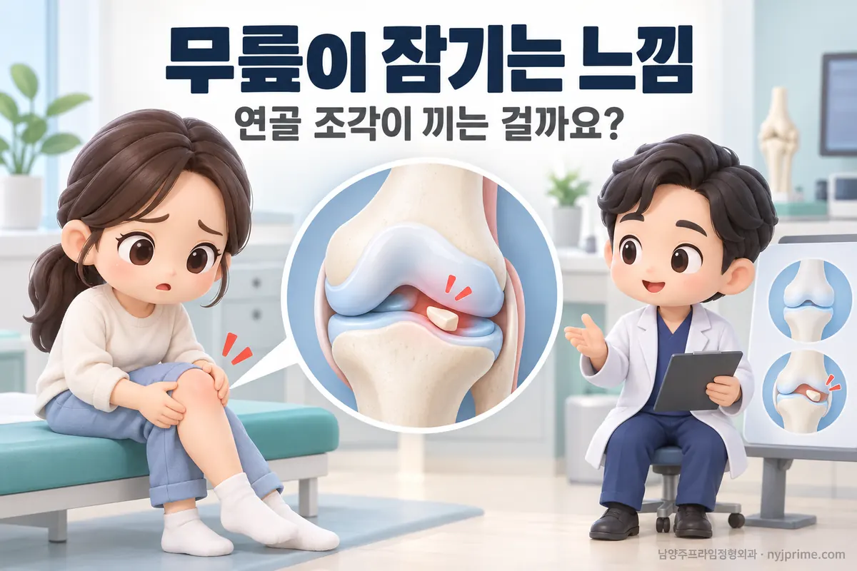 무릎이 잠기는 느낌이 있다면, 연골 조각이 끼는 걸까요?