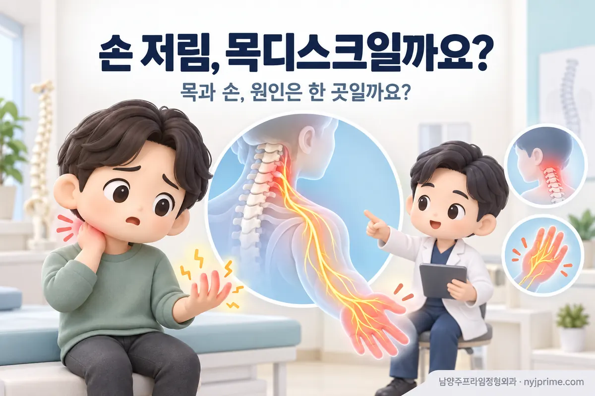 목이 아프고 손이 저리면 다 목디스크일까요?