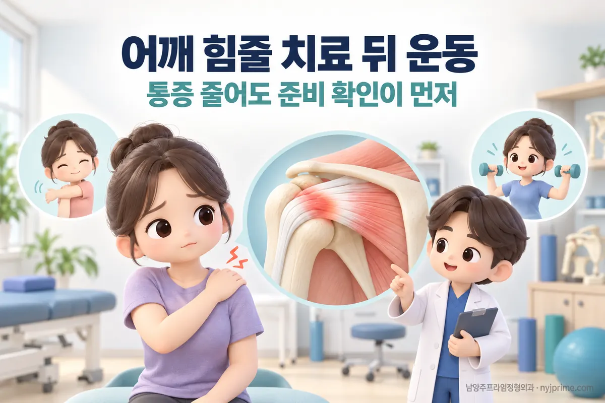어깨 힘줄 치료 뒤 안 아프면 바로 운동해도 될까요