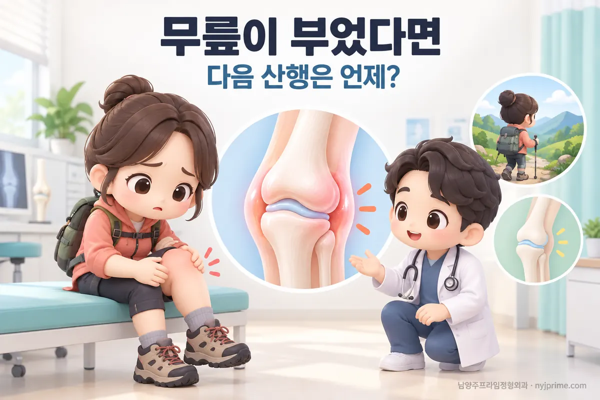 가을 산행 뒤 무릎이 부었다면, 다음 산행은 언제 잡을까요?