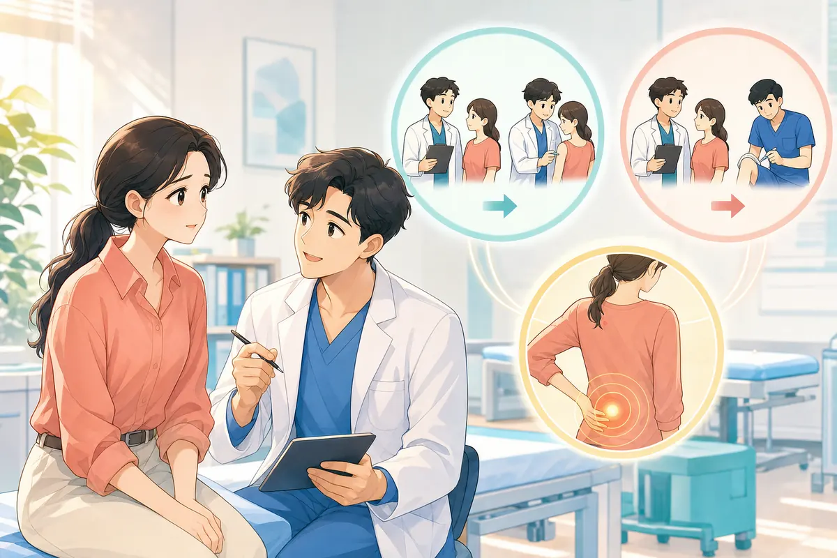 진단한 사람과 주사 놓는 사람이 같을 때, 그리고 다를 때